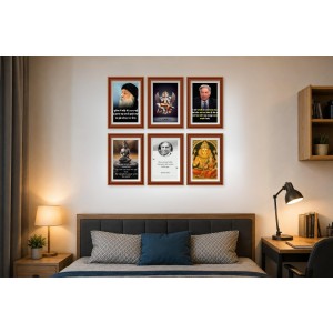 Pack Of 6 Laminated A4 Wall Posters | Spiritual, Motivational & Inspirational Designs | 250 GSM Photo Paper | Water-Resistant | Double-Sided Tape (F39313)