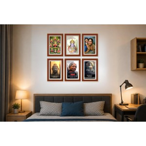 Pack Of 6 Laminated A4 Wall Posters | Spiritual, Motivational & Inspirational Designs | 250 GSM Photo Paper | Water-Resistant | Double-Sided Tape (F39284)