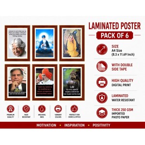 Pack Of 6 Laminated A4 Wall Posters | Spiritual, Motivational & Inspirational Designs | 250 GSM Photo Paper | Water-Resistant | Double-Sided Tape (F38981) Pack Of 6 Laminated A4 Wall Posters | Spiritual, Motivational & Inspirational Designs | 250 GSM Photo Paper | Water-Resistant | Double-Sided Tape (F38981)
