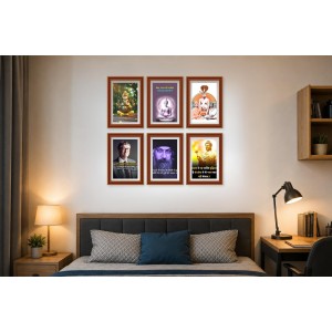 Pack Of 6 Laminated A4 Wall Posters | Spiritual, Motivational & Inspirational Designs | 250 GSM Photo Paper | Water-Resistant | Double-Sided Tape (F39011)