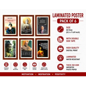 Pack Of 6 Laminated A4 Wall Posters | Spiritual, Motivational & Inspirational Designs | 250 GSM Photo Paper | Water-Resistant | Double-Sided Tape (F38951) Pack Of 6 Laminated A4 Wall Posters | Spiritual, Motivational & Inspirational Designs | 250 GSM Photo Paper | Water-Resistant | Double-Sided Tape (F38951)