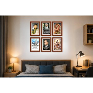 Pack Of 6 Laminated A4 Wall Posters | Spiritual, Motivational & Inspirational Designs | 250 GSM Photo Paper | Water-Resistant | Double-Sided Tape (F39031)