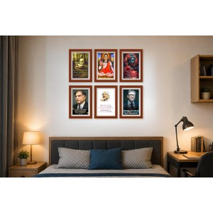 Pack Of 6 Laminated A4 Wall Posters | Spiritual, Motivational & Inspirational Designs | 250 GSM Photo Paper | Water-Resistant | Double-Sided Tape (F39323)