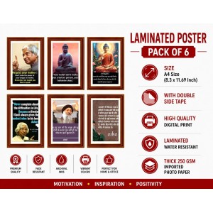 Pack Of 6 Laminated A4 Wall Posters | Spiritual, Motivational & Inspirational Designs | 250 GSM Photo Paper | Water-Resistant | Double-Sided Tape (F39005) Pack Of 6 Laminated A4 Wall Posters | Spiritual, Motivational & Inspirational Designs | 250 GSM Photo Paper | Water-Resistant | Double-Sided Tape (F39005)