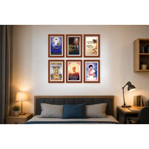 Pack Of 6 Laminated A4 Wall Posters | Spiritual, Motivational & Inspirational Designs | 250 GSM Photo Paper | Water-Resistant | Double-Sided Tape (F39285)