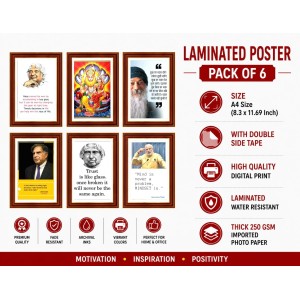 Pack Of 6 Laminated A4 Wall Posters | Spiritual, Motivational & Inspirational Designs | 250 GSM Photo Paper | Water-Resistant | Double-Sided Tape (F39402) Pack Of 6 Laminated A4 Wall Posters | Spiritual, Motivational & Inspirational Designs | 250 GSM Photo Paper | Water-Resistant | Double-Sided Tape (F39402)