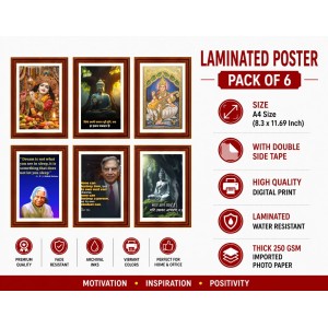 Pack Of 6 Laminated A4 Wall Posters | Spiritual, Motivational & Inspirational Designs | 250 GSM Photo Paper | Water-Resistant | Double-Sided Tape (F39147) Pack Of 6 Laminated A4 Wall Posters | Spiritual, Motivational & Inspirational Designs | 250 GSM Photo Paper | Water-Resistant | Double-Sided Tape (F39147)