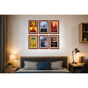 Pack Of 6 Laminated A4 Wall Posters | Spiritual, Motivational & Inspirational Designs | 250 GSM Photo Paper | Water-Resistant | Double-Sided Tape (F39333)