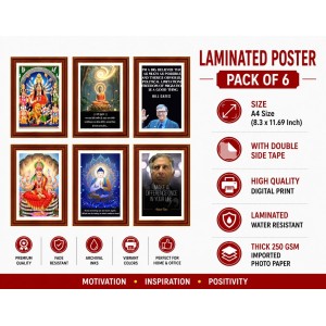 Pack Of 6 Laminated A4 Wall Posters | Spiritual, Motivational & Inspirational Designs | 250 GSM Photo Paper | Water-Resistant | Double-Sided Tape (F39359) Pack Of 6 Laminated A4 Wall Posters | Spiritual, Motivational & Inspirational Designs | 250 GSM Photo Paper | Water-Resistant | Double-Sided Tape (F39359)