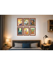 Pack Of 6 Laminated A4 Wall Posters | Spiritual, Motivational & Inspirational Designs | 250 GSM Photo Paper | Water-Resistant | Double-Sided Tape (F39004)