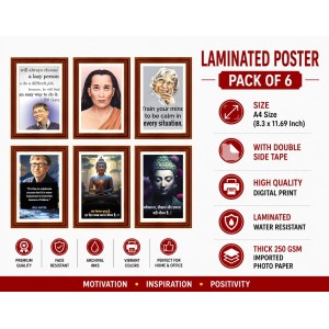 Pack Of 6 Laminated A4 Wall Posters | Spiritual, Motivational & Inspirational Designs | 250 GSM Photo Paper | Water-Resistant | Double-Sided Tape (F39117) Pack Of 6 Laminated A4 Wall Posters | Spiritual, Motivational & Inspirational Designs | 250 GSM Photo Paper | Water-Resistant | Double-Sided Tape (F39117)