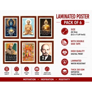 Pack Of 6 Laminated A4 Wall Posters | Spiritual, Motivational & Inspirational Designs | 250 GSM Photo Paper | Water-Resistant | Double-Sided Tape (F39125) Pack Of 6 Laminated A4 Wall Posters | Spiritual, Motivational & Inspirational Designs | 250 GSM Photo Paper | Water-Resistant | Double-Sided Tape (F39125)
