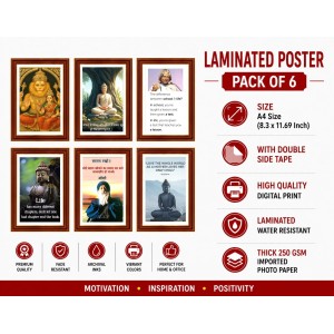 Pack Of 6 Laminated A4 Wall Posters | Spiritual, Motivational & Inspirational Designs | 250 GSM Photo Paper | Water-Resistant | Double-Sided Tape (F38979) Pack Of 6 Laminated A4 Wall Posters | Spiritual, Motivational & Inspirational Designs | 250 GSM Photo Paper | Water-Resistant | Double-Sided Tape (F38979)