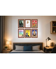 Pack Of 6 Laminated A4 Wall Posters | Spiritual, Motivational & Inspirational Designs | 250 GSM Photo Paper | Water-Resistant | Double-Sided Tape (F39445)