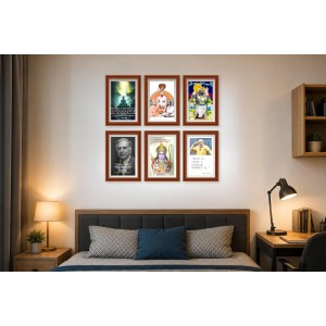 Pack Of 6 Laminated A4 Wall Posters | Spiritual, Motivational & Inspirational Designs | 250 GSM Photo Paper | Water-Resistant | Double-Sided Tape (F39008)