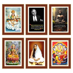 Pack Of 6 Laminated A4 Wall Posters | Spiritual, Motivational & Inspirational Designs | 250 GSM Photo Paper | Water-Resistant | Double-Sided Tape (F39315)