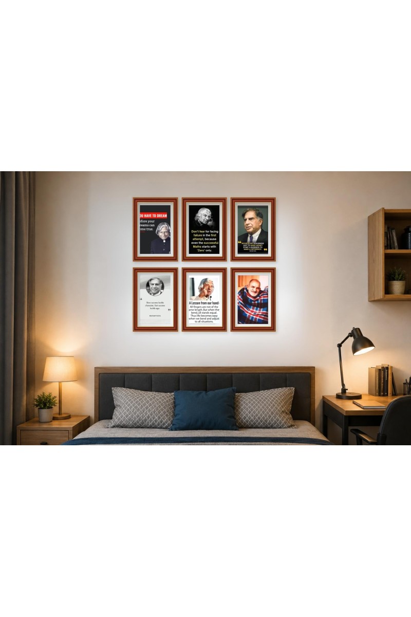 Pack Of 6 Laminated A4 Wall Posters | Spiritual, Motivational & Inspirational Designs | 250 GSM Photo Paper | Water-Resistant | Double-Sided Tape (F39294)