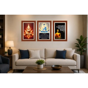 Pack Of 6 Laminated A4 Wall Posters | Spiritual, Motivational & Inspirational Designs | 250 GSM Photo Paper | Water-Resistant | Double-Sided Tape (F39338)