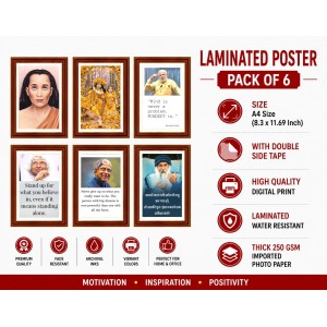 Pack Of 6 Laminated A4 Wall Posters | Spiritual, Motivational & Inspirational Designs | 250 GSM Photo Paper | Water-Resistant | Double-Sided Tape (F39058) Pack Of 6 Laminated A4 Wall Posters | Spiritual, Motivational & Inspirational Designs | 250 GSM Photo Paper | Water-Resistant | Double-Sided Tape (F39058)