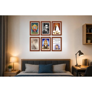 Pack Of 6 Laminated A4 Wall Posters | Spiritual, Motivational & Inspirational Designs | 250 GSM Photo Paper | Water-Resistant | Double-Sided Tape (F38967)