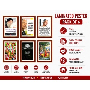Pack Of 6 Laminated A4 Wall Posters | Spiritual, Motivational & Inspirational Designs | 250 GSM Photo Paper | Water-Resistant | Double-Sided Tape (F39226) Pack Of 6 Laminated A4 Wall Posters | Spiritual, Motivational & Inspirational Designs | 250 GSM Photo Paper | Water-Resistant | Double-Sided Tape (F39226)