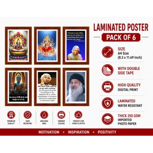 Pack Of 6 Laminated A4 Wall Posters | Spiritual, Motivational & Inspirational Designs | 250 GSM Photo Paper | Water-Resistant | Double-Sided Tape (F38971) Pack Of 6 Laminated A4 Wall Posters | Spiritual, Motivational & Inspirational Designs | 250 GSM Photo Paper | Water-Resistant | Double-Sided Tape (F38971)