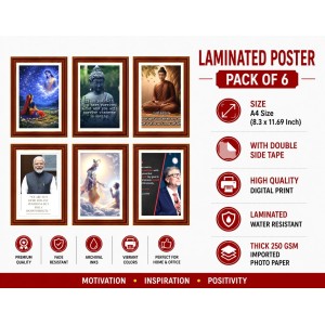 Pack Of 6 Laminated A4 Wall Posters | Spiritual, Motivational & Inspirational Designs | 250 GSM Photo Paper | Water-Resistant | Double-Sided Tape (F39211) Pack Of 6 Laminated A4 Wall Posters | Spiritual, Motivational & Inspirational Designs | 250 GSM Photo Paper | Water-Resistant | Double-Sided Tape (F39211)