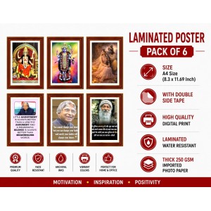 Pack Of 6 Laminated A4 Wall Posters | Spiritual, Motivational & Inspirational Designs | 250 GSM Photo Paper | Water-Resistant | Double-Sided Tape (F39141) Pack Of 6 Laminated A4 Wall Posters | Spiritual, Motivational & Inspirational Designs | 250 GSM Photo Paper | Water-Resistant | Double-Sided Tape (F39141)