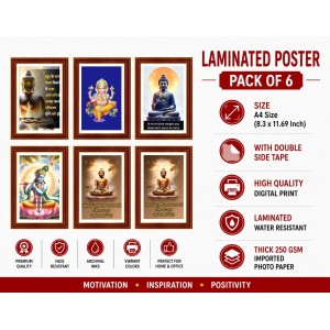 Pack Of 6 Laminated A4 Wall Posters | Spiritual, Motivational & Inspirational Designs | 250 GSM Photo Paper | Water-Resistant | Double-Sided Tape (F38959) Pack Of 6 Laminated A4 Wall Posters | Spiritual, Motivational & Inspirational Designs | 250 GSM Photo Paper | Water-Resistant | Double-Sided Tape (F38959)