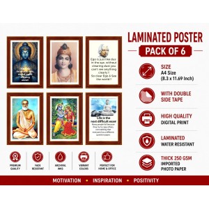 Pack Of 6 Laminated A4 Wall Posters | Spiritual, Motivational & Inspirational Designs | 250 GSM Photo Paper | Water-Resistant | Double-Sided Tape (F39218) Pack Of 6 Laminated A4 Wall Posters | Spiritual, Motivational & Inspirational Designs | 250 GSM Photo Paper | Water-Resistant | Double-Sided Tape (F39218)