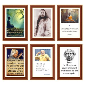 Pack Of 6 Laminated A4 Wall Posters | Spiritual, Motivational & Inspirational Designs | 250 GSM Photo Paper | Water-Resistant | Double-Sided Tape (F38978)