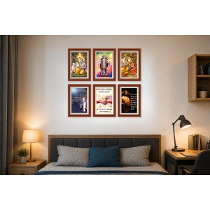 Pack Of 6 Laminated A4 Wall Posters | Spiritual, Motivational & Inspirational Designs | 250 GSM Photo Paper | Water-Resistant | Double-Sided Tape (F39299)