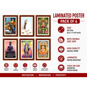 Pack Of 6 Laminated A4 Wall Posters | Spiritual, Motivational & Inspirational Designs | 250 GSM Photo Paper | Water-Resistant | Double-Sided Tape (F39424) Pack Of 6 Laminated A4 Wall Posters | Spiritual, Motivational & Inspirational Designs | 250 GSM Photo Paper | Water-Resistant | Double-Sided Tape (F39424)