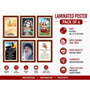 Pack Of 6 Laminated A4 Wall Posters | Spiritual, Motivational & Inspirational Designs | 250 GSM Photo Paper | Water-Resistant | Double-Sided Tape (F39389) Pack Of 6 Laminated A4 Wall Posters | Spiritual, Motivational & Inspirational Designs | 250 GSM Photo Paper | Water-Resistant | Double-Sided Tape (F39389)