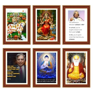 Pack Of 6 Laminated A4 Wall Posters | Spiritual, Motivational & Inspirational Designs | 250 GSM Photo Paper | Water-Resistant | Double-Sided Tape (F38990)