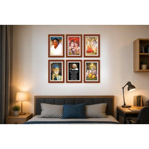 Pack Of 6 Laminated A4 Wall Posters | Spiritual, Motivational & Inspirational Designs | 250 GSM Photo Paper | Water-Resistant | Double-Sided Tape (F39298)