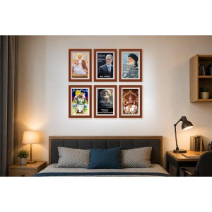 Pack Of 6 Laminated A4 Wall Posters | Spiritual, Motivational & Inspirational Designs | 250 GSM Photo Paper | Water-Resistant | Double-Sided Tape (F39336)