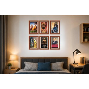 Pack Of 6 Laminated A4 Wall Posters | Spiritual, Motivational & Inspirational Designs | 250 GSM Photo Paper | Water-Resistant | Double-Sided Tape (F39046)