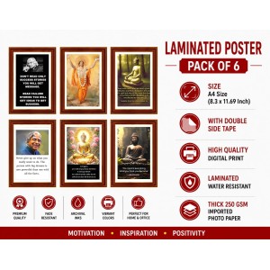 Pack Of 6 Laminated A4 Wall Posters | Spiritual, Motivational & Inspirational Designs | 250 GSM Photo Paper | Water-Resistant | Double-Sided Tape (F39367) Pack Of 6 Laminated A4 Wall Posters | Spiritual, Motivational & Inspirational Designs | 250 GSM Photo Paper | Water-Resistant | Double-Sided Tape (F39367)
