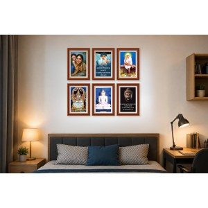 Pack Of 6 Laminated A4 Wall Posters | Spiritual, Motivational & Inspirational Designs | 250 GSM Photo Paper | Water-Resistant | Double-Sided Tape (F39049)