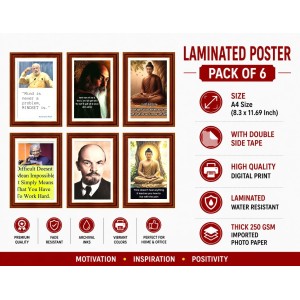 Pack Of 6 Laminated A4 Wall Posters | Spiritual, Motivational & Inspirational Designs | 250 GSM Photo Paper | Water-Resistant | Double-Sided Tape (F39110) Pack Of 6 Laminated A4 Wall Posters | Spiritual, Motivational & Inspirational Designs | 250 GSM Photo Paper | Water-Resistant | Double-Sided Tape (F39110)