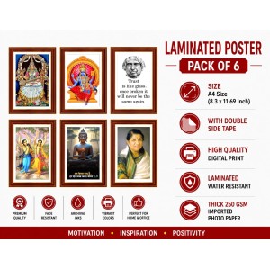 Pack Of 6 Laminated A4 Wall Posters | Spiritual, Motivational & Inspirational Designs | 250 GSM Photo Paper | Water-Resistant | Double-Sided Tape (F39365) Pack Of 6 Laminated A4 Wall Posters | Spiritual, Motivational & Inspirational Designs | 250 GSM Photo Paper | Water-Resistant | Double-Sided Tape (F39365)