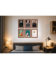 Pack Of 6 Laminated A4 Wall Posters | Spiritual, Motivational & Inspirational Designs | 250 GSM Photo Paper | Water-Resistant | Double-Sided Tape (F39021)