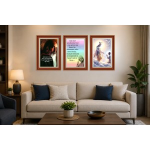 Pack Of 6 Laminated A4 Wall Posters | Spiritual, Motivational & Inspirational Designs | 250 GSM Photo Paper | Water-Resistant | Double-Sided Tape (F39288)