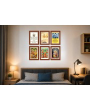 Pack Of 6 Laminated A4 Wall Posters | Spiritual, Motivational & Inspirational Designs | 250 GSM Photo Paper | Water-Resistant | Double-Sided Tape (F39200)