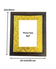 Lord Vishnu Religious Photo Frame 10x12 for Wall Decoration | Decorative Wooden Frame with Golden Background | Hindu God Wall Hanging Frame for Home, Office, Temple & Gift |