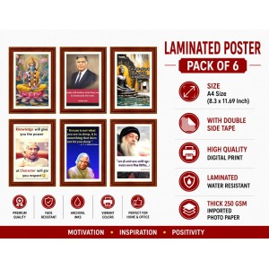 Pack Of 6 Laminated A4 Wall Posters | Spiritual, Motivational & Inspirational Designs | 250 GSM Photo Paper | Water-Resistant | Double-Sided Tape (F39392) Pack Of 6 Laminated A4 Wall Posters | Spiritual, Motivational & Inspirational Designs | 250 GSM Photo Paper | Water-Resistant | Double-Sided Tape (F39392)