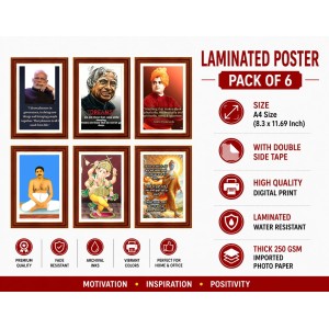 Pack Of 6 Laminated A4 Wall Posters | Spiritual, Motivational & Inspirational Designs | 250 GSM Photo Paper | Water-Resistant | Double-Sided Tape (F39262) Pack Of 6 Laminated A4 Wall Posters | Spiritual, Motivational & Inspirational Designs | 250 GSM Photo Paper | Water-Resistant | Double-Sided Tape (F39262)