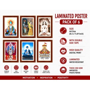 Pack Of 6 Laminated A4 Wall Posters | Spiritual, Motivational & Inspirational Designs | 250 GSM Photo Paper | Water-Resistant | Double-Sided Tape (F38945) Pack Of 6 Laminated A4 Wall Posters | Spiritual, Motivational & Inspirational Designs | 250 GSM Photo Paper | Water-Resistant | Double-Sided Tape (F38945)