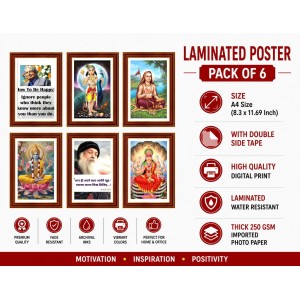 Pack Of 6 Laminated A4 Wall Posters | Spiritual, Motivational & Inspirational Designs | 250 GSM Photo Paper | Water-Resistant | Double-Sided Tape (F39447) Pack Of 6 Laminated A4 Wall Posters | Spiritual, Motivational & Inspirational Designs | 250 GSM Photo Paper | Water-Resistant | Double-Sided Tape (F39447)